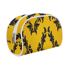 Yellow Regal Filagree Pattern Make Up Case (small) by artworkshop