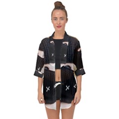 Ski Mask  Open Front Chiffon Kimono by Holyville