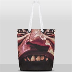 Scary Man Closeup Portrait Illustration Full Print Rope Handle Tote (small) by dflcprintsclothing