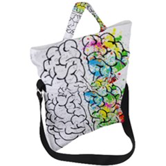 Brain-mind-psychology-idea-drawing Fold Over Handle Tote Bag by Jancukart