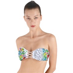 Brain-mind-psychology-idea-drawing Twist Bandeau Bikini Top by Jancukart