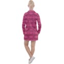 Elegant pink floral geometric pattern Women s Long Sleeve Casual Dress View2