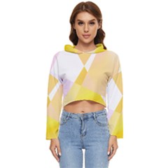 Abstract T- Shirt Yellow Chess Cell Abstract Pattern T- Shirt Women s Lightweight Cropped Hoodie by maxcute