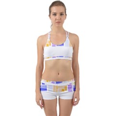 Blocks T- Shirt Blockage Abstract Art 2 T- Shirt Back Web Gym Set by maxcute
