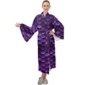 Purple Scales! Maxi Velour Kimono View1