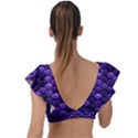 Purple Scales! Plunge Frill Sleeve Bikini Top View2