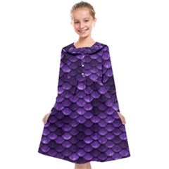 Purple Scales! Kids  Midi Sailor Dress by fructosebat