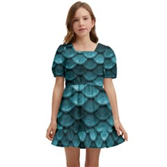 Teal Scales! Kids  Short Sleeve Dolly Dress by fructosebat