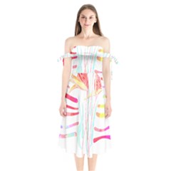 Flowers Lover T- Shirtflowers T- Shirt (4) Shoulder Tie Bardot Midi Dress by maxcute