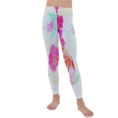 Hawaii T- Shirt Hawaii Flowerbages Pattern T- Shirt Kids  Lightweight Velour Leggings by maxcute