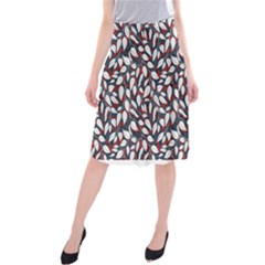 Nature Pattern T- Shirt Minimalist Leaf Line Art Illustration As A Seamless Surface Pattern Design ( Midi Beach Skirt by maxcute