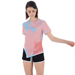 Painting T- Shirt Painting Asymmetrical Short Sleeve Sports Tee by maxcute