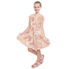 Pattern T- Shirt Autumn Peach Art Nouveau Pattern T- Shirt Kids  Short Sleeve Dress by maxcute