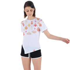 Pattern T- Shirt Cute And Spooky T- Shirt Asymmetrical Short Sleeve Sports Tee by maxcute