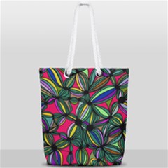Background Pattern Flowers Seamless Full Print Rope Handle Tote (small) by Jancukart