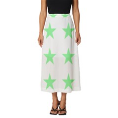 Stars T- Shirt Star Pattern - Green T- Shirt Classic Midi Chiffon Skirt by maxcute