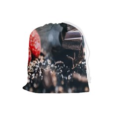 Chocolate Dark Drawstring Pouch (large) by artworkshop
