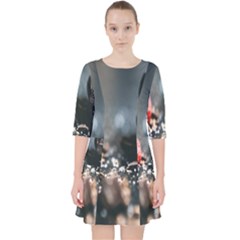 Chocolate Dark Quarter Sleeve Pocket Dress by artworkshop