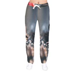 Chocolate Dark Women Velvet Drawstring Pants by artworkshop