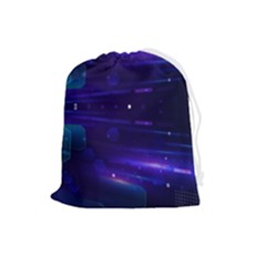 Abstract Colorful Pattern Design Drawstring Pouch (large) by Ravend