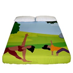 Mother And Daughter Y Fitted Sheet (queen Size) by SymmekaDesign