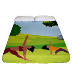 Mother And Daughter Y Fitted Sheet (california King Size) by SymmekaDesign