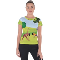 Large Short Sleeve Sports Top  by SymmekaDesign