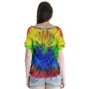 Colour Background Structure Lines Explosion Pop V-Neck Flutter Sleeve Top View2