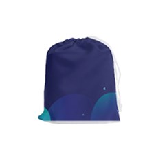 Abstract Blue Texture Space Drawstring Pouch (medium) by Ravend