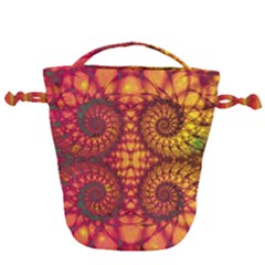 Abstract Art Pattern Fractal Design Drawstring Bucket Bag by Ravend