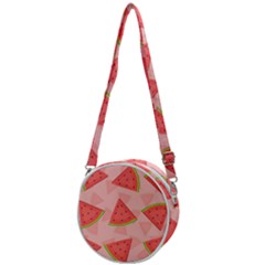Background Watermelon Pattern Fruit Food Sweet Crossbody Circle Bag by Jancukart