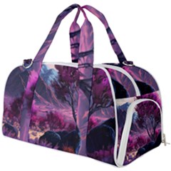 Landscape Landscape Painting Purple Purple Trees Burner Gym Duffel Bag by Jancukart