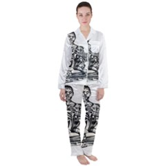 Scarface Movie Traditional Tattoo Women s Long Sleeve Satin Pajamas Set	 by tradlinestyle