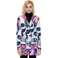 Floral Skeletons Button Up Hooded Coat  by GardenOfOphir