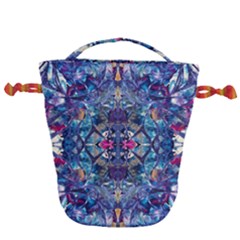 Denim On Pour Drawstring Bucket Bag by kaleidomarblingart