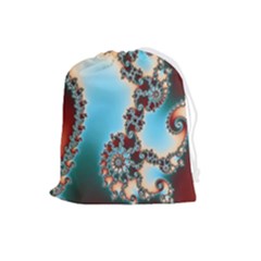 Fractal Spiral Art Math Abstract Drawstring Pouch (large) by Ravend