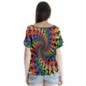 Deadhead Bears Band  Colorsdead Head Grateful Dead Pattern V-Neck Flutter Sleeve Top View2