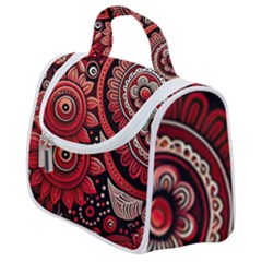 Bohemian Vibes In Vibrant Red Satchel Handbag by HWDesign