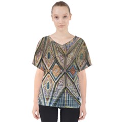 Church Ceiling Mural Architecture V-neck Dolman Drape Top by Ravend