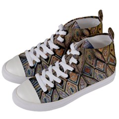 Church Ceiling Mural Architecture Women s Mid-top Canvas Sneakers by Ravend
