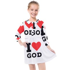 I Love God Kids  Quarter Sleeve Shirt Dress by ilovewhateva