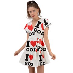 I Love God Flutter Sleeve Wrap Dress by ilovewhateva