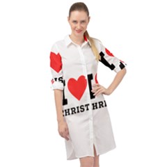 I Love Christ Long Sleeve Mini Shirt Dress by ilovewhateva