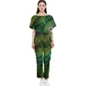 Abstract Pattern Design Art Fabric Decoration Batwing Lightweight Chiffon Jumpsuit View1