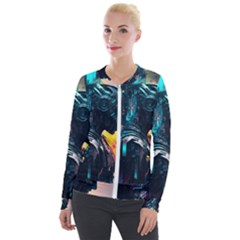 Who Sample Robot Prettyblood Velvet Zip Up Jacket by Ravend