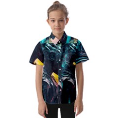 Who Sample Robot Prettyblood Kids  Short Sleeve Shirt by Ravend