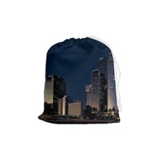 Skyline Brisbane Sunset Downtown Drawstring Pouch (medium) by Ravend