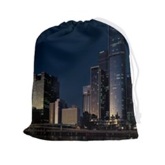 Skyline Brisbane Sunset Downtown Drawstring Pouch (2xl) by Ravend