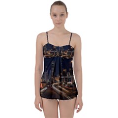 Skyscrapers Buildings Skyline Babydoll Tankini Set by Ravend