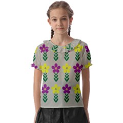 Pattern Flowers Art Creativity Kids  Frill Chiffon Blouse by Uceng